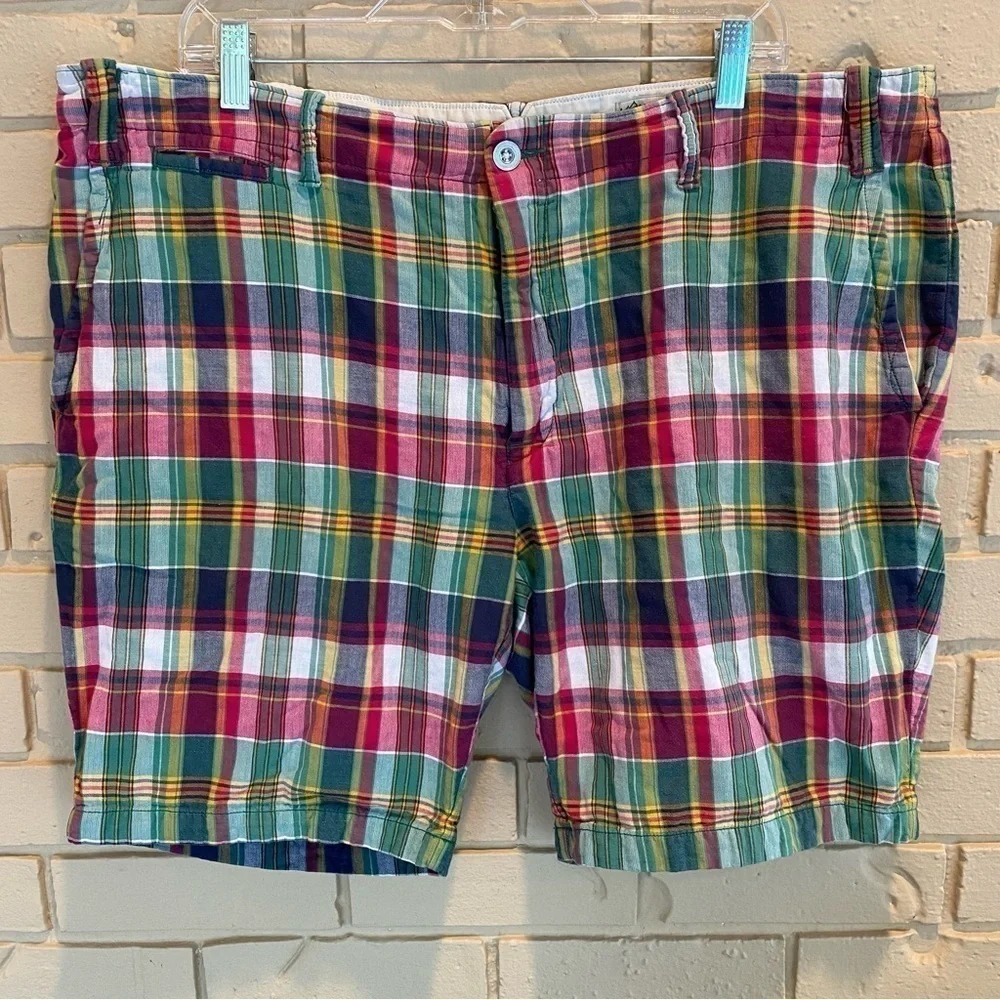 Polo Ralph Lauren Shorts Mens Size 40 Straight Fit India Madras Multicolor Plaid